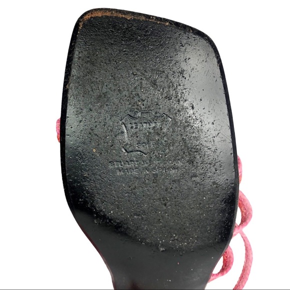 Stuart Weitzman Red Raffia Strappy Slides - Picture 10 of 11